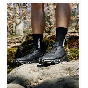 Salomon Alphacross 5 Trial Running GORE-TEX Black Shoes Sz 8